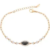 Faina Pulsera oro rosa / negro / transparente