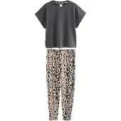 Next Pijama beige / marrón / gris oscuro / negro