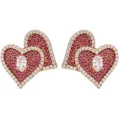 NAEMI Pendientes oro / rojo rubí