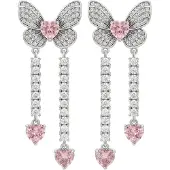 NAEMI Pendientes rosa / plata / transparente