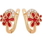 NAEMI Pendientes oro / rojo
