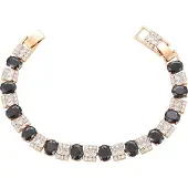 Faina Pulsera oro rosa / negro / transparente