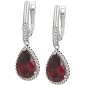 Faina Pendientes rojo oscuro / plata / transparente