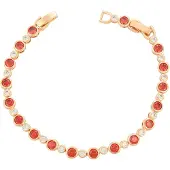 Faina Pulsera oro rosa / rojo / transparente