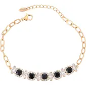 NAEMI Pulsera oro rosa / negro