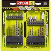 Ryobi Kit de taladro y atornillador , de 30 piezas