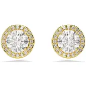 Swarovski Pendientes 'Una' oro / transparente