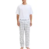 Jack & Jones Pijama largo 'JACLuca' navy / gris / negro / blanco