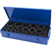 HBM Juego de vasos hexagonales 1 pulgada, 17–75 mm, 25 piezas