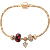 Faina Pulsera oro / rojo / negro / transparente