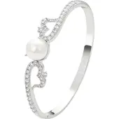 NAEMI Pulsera plata / blanco perla