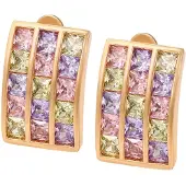 Faina Pendientes oro / manzana / lavanda / rosa
