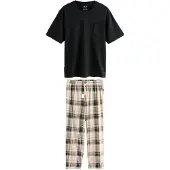 Next Pijama largo beige / navy / marrón / negro