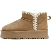 Derimod Botas de tobillo camelo / blanco