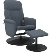 Syfax Sillón reclinable masaje con reposapiés terciopelo gris oscuro