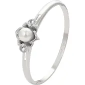 NAEMI Pulsera plata / blanco perla