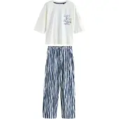 Next Pijama azul oscuro / blanco