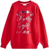 Next Sudadera 'Holly Jolly' oro rosa / rojo