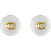 Coach Pendientes oro / blanco perla