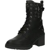 Mustang Botines con cordones negro / plata