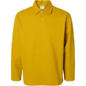 Selected Algodón 100 % Polo De Manga Larga Hombres Amarillo XL