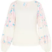COBIE Blusa azul claro / albaricique / rosa / blanco lana