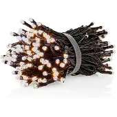 Nedis WIFILX02W200, Guirnalda decorativa, color blanco, IP65, color negro, 200 bombillas LED