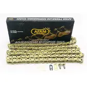 Afam Cadena motocross 520 MX6 118 ESLABONES, ABIERTA CON CLIP DORADO