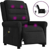 Syfax Sillón reclinable de masaje eléctrico tela negro