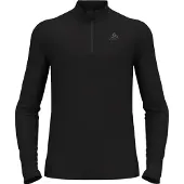 Odlo - Ropa interior térmica - Merino 260 Baselayer Top Turtle Neck Half Zip M Black de Lana - Talla M - Negro