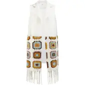 IZIA Chaleco de punto azul claro / naranja / blanco lana