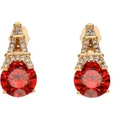 Gaya Pendientes oro / rojo fuego / transparente