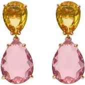 Gaya Pendientes amarillo limón / oro rosa / rosa
