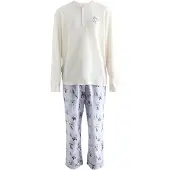Cath Kidston Pijama largo 'Lilah And Lewis' marfil / azul claro / amarillo / negro