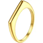Hey Happiness Anillo 'Sleek Arc Signet' oro