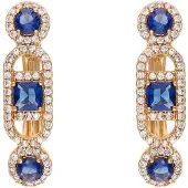Faina Pendientes zafiro / oro rosa / transparente