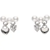 Gaya Pendientes plata / blanco perla