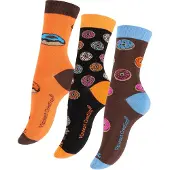 Vincent Creation® Calcetines 'Donuts' azul real / marrón / naranja / negro