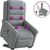 Syfax Sillón de masaje reclinable de pie de tela gris claro