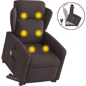 Syfax Silla de masaje reclinable de pie de tela marrón oscuro