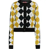 Mymo Cárdigan 'Blonda' curry / negro / blanco