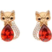 NAEMI Pendientes oro rosa / rojo rubí