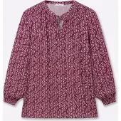 Sheego Blusa rojo vino / blanco