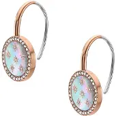 Fossil Pendientes 'Merrit' azul claro / oro rosa / plata