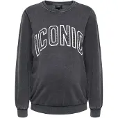 ONLY Maternity Sudadera 'OLMQUOTE' gris oscuro / blanco