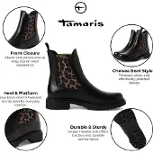 Tamaris Botas Chelsea caramelo / negro