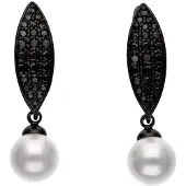 NAEMI Pendientes negro / blanco perla