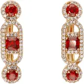 Faina Pendientes oro rosa / rojo / transparente