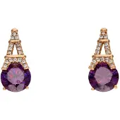 Gaya Pendientes oro rosa / berenjena