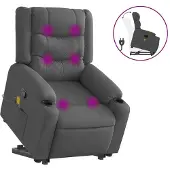 Syfax Silla de masaje reclinable de pie de tela gris oscuro